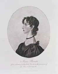 Ritratto di Anne Bronte (1820-49) da un disegno in possesso del Rev. A. B. Nicholls, inciso da Walker e Boutall